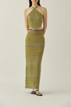 SWAYING/KNIT gradient straight long skirt SW23SS3B04 gradient green PS62